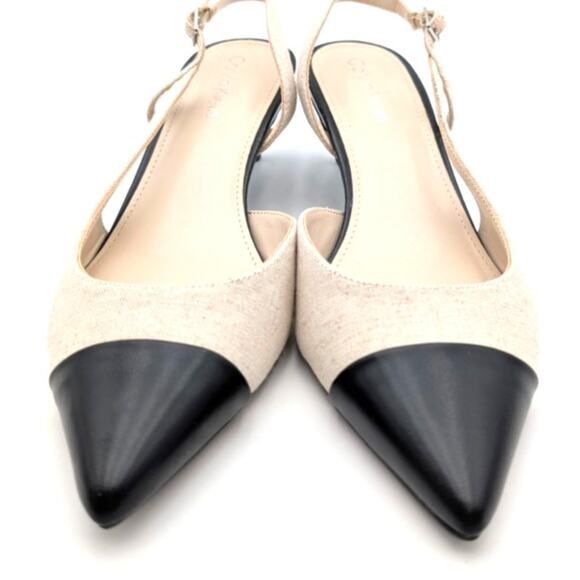 Calvin Klein Dasta Kitten Heel Slingback Pumps Women's Beige Size US7.5M EU38 - Picture 2 of 12